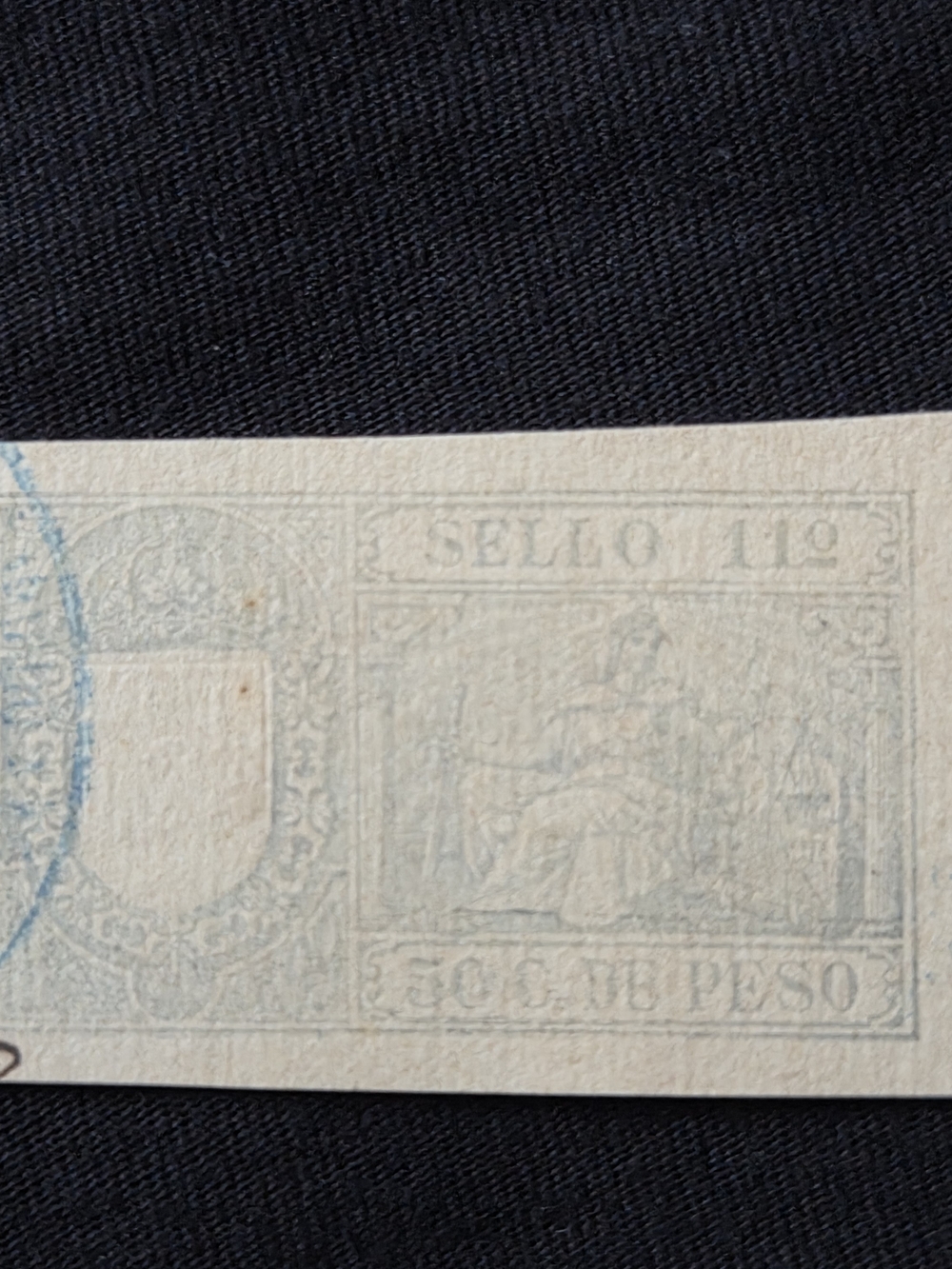 Vintage Sello 1/10 50 Cts. De Peso Decorative Paper Stamp - Neutral